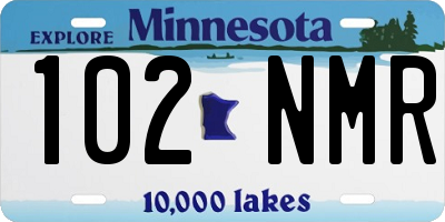MN license plate 102NMR