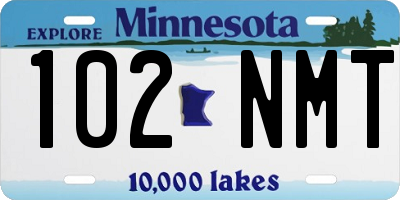 MN license plate 102NMT