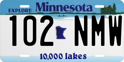 MN license plate 102NMW