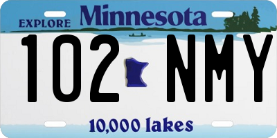 MN license plate 102NMY