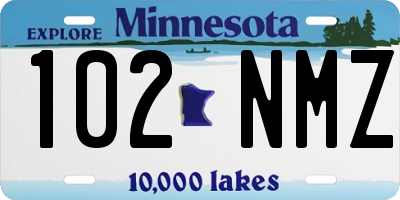 MN license plate 102NMZ