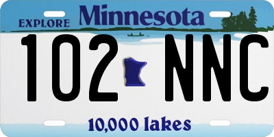 MN license plate 102NNC