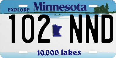 MN license plate 102NND