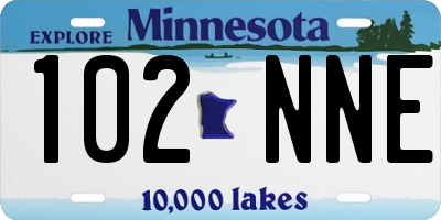 MN license plate 102NNE