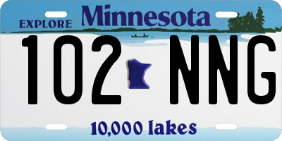 MN license plate 102NNG