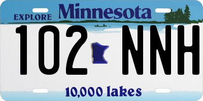 MN license plate 102NNH