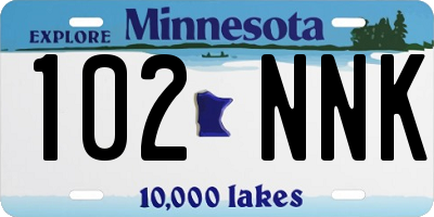 MN license plate 102NNK