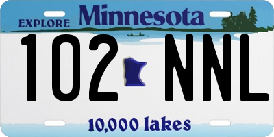 MN license plate 102NNL