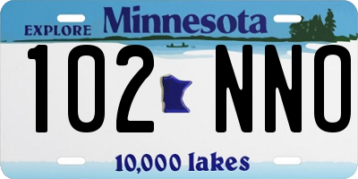 MN license plate 102NNO