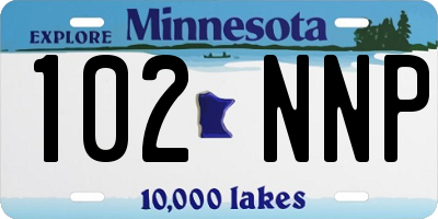 MN license plate 102NNP