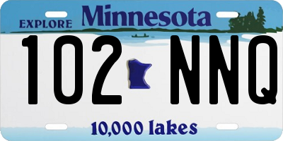 MN license plate 102NNQ