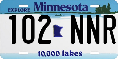 MN license plate 102NNR