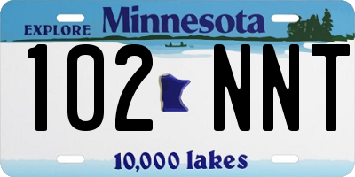 MN license plate 102NNT