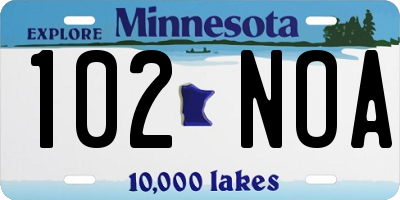 MN license plate 102NOA