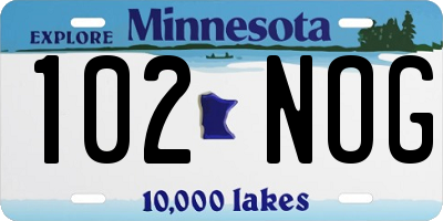 MN license plate 102NOG