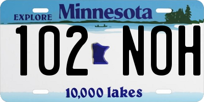MN license plate 102NOH