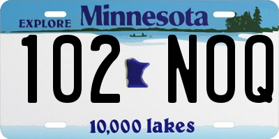 MN license plate 102NOQ