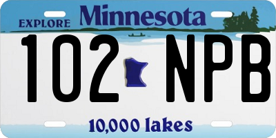 MN license plate 102NPB