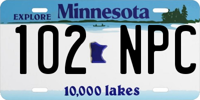 MN license plate 102NPC