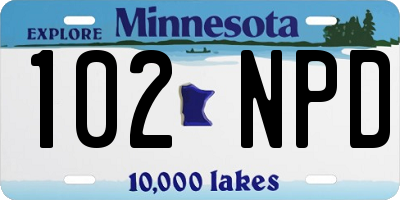 MN license plate 102NPD