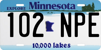 MN license plate 102NPE