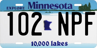 MN license plate 102NPF