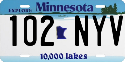 MN license plate 102NYV
