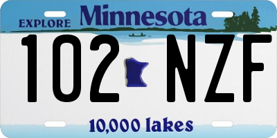 MN license plate 102NZF