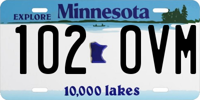 MN license plate 102OVM