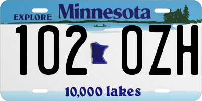 MN license plate 102OZH