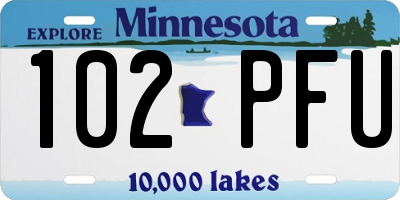 MN license plate 102PFU