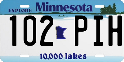 MN license plate 102PIH