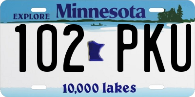 MN license plate 102PKU