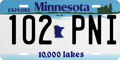 MN license plate 102PNI