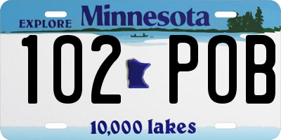MN license plate 102POB