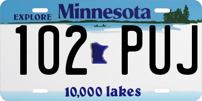 MN license plate 102PUJ