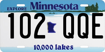 MN license plate 102QQE