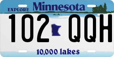 MN license plate 102QQH