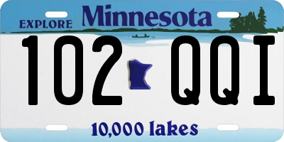 MN license plate 102QQI