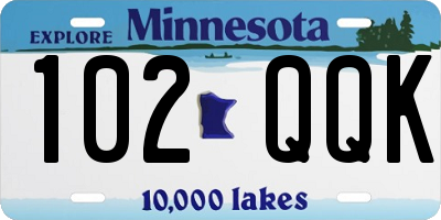 MN license plate 102QQK