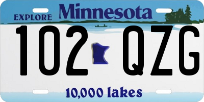 MN license plate 102QZG