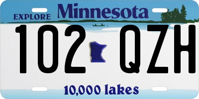 MN license plate 102QZH