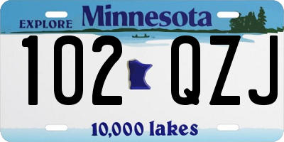 MN license plate 102QZJ