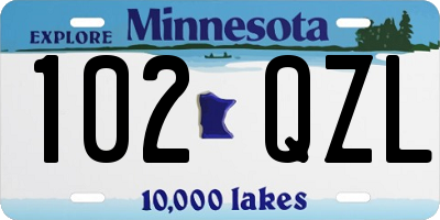 MN license plate 102QZL