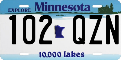 MN license plate 102QZN