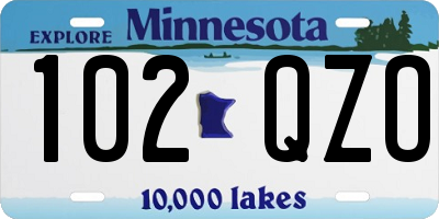 MN license plate 102QZO