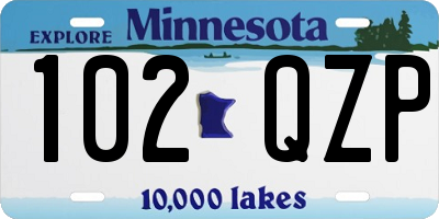 MN license plate 102QZP