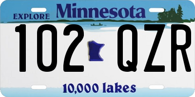 MN license plate 102QZR