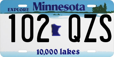 MN license plate 102QZS