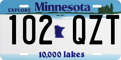 MN license plate 102QZT